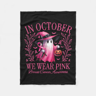 Halloween i oktober Bära Rosa Breast Cancer Aw Fleecefilt