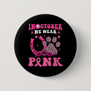 Halloween i oktober Bära Rosa Horseshoe& Knapp