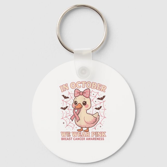 Halloween i oktober, vi Bära Nk Breast Cancer Awar Nyckelring (Framsida)