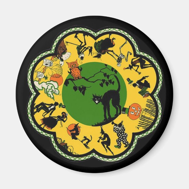 Halloween i rundan magnet (Framsidan)