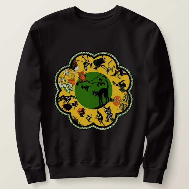 Halloween i rundan sweatshirt (Design framsida)
