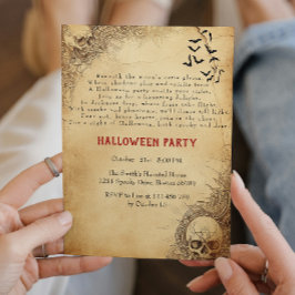 Halloween I Scary Dikt Inbjudningar