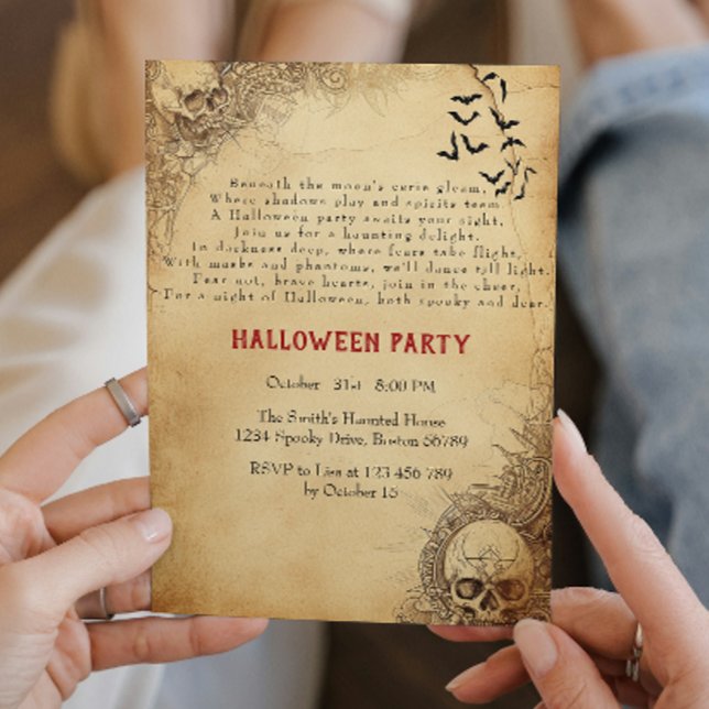Halloween I Scary Dikt Inbjudningar (Skapare uppladdad)