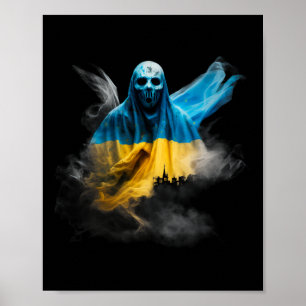 Halloween i Ukraina Ukrainas flagga Cherno Poster