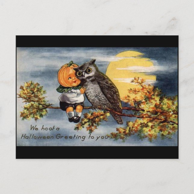 Halloween I-vykort (Vintage) Vykort (Framsida)