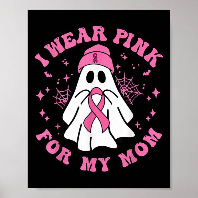 Halloween I Wear Nk For My Mom Breast Cancer Kid W Poster (Framsidan)