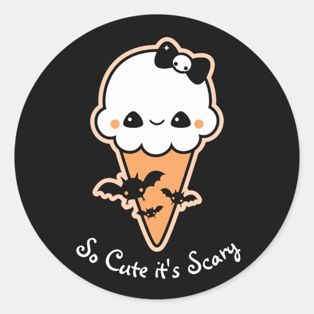 Halloween Ice Cream Cone Runt Klistermärke (Framsida)