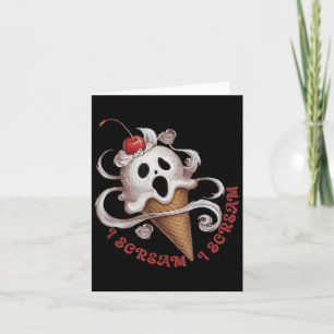 Halloween Ice Cream,spooky Food Skräm Tee Idea Fo Kort