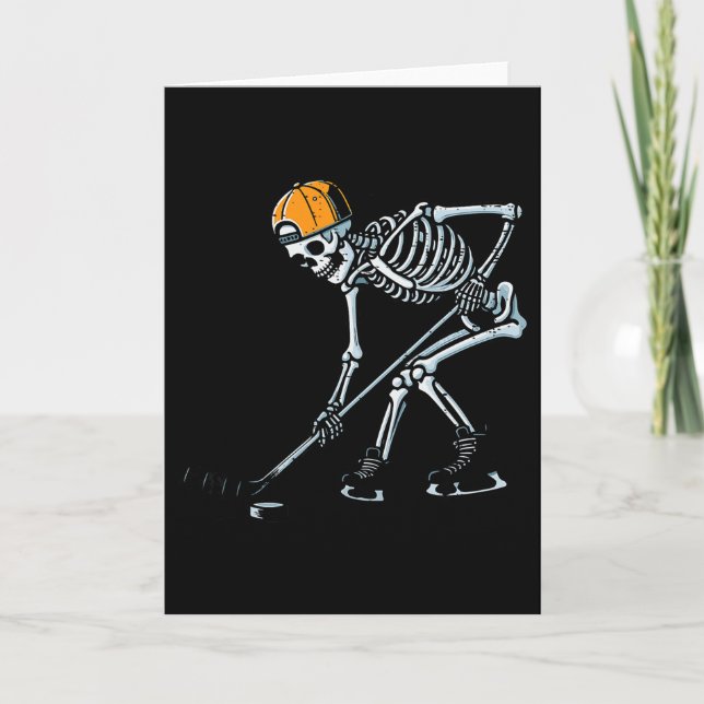 Halloween Ice Hockey Skeleton Costume Boys Kids Yo Kort (Framsida)