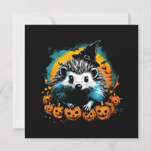 Halloween Igelkott och pumpor söta Inbjudningar
