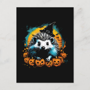 Halloween Igelkott och pumpor söta Vykort