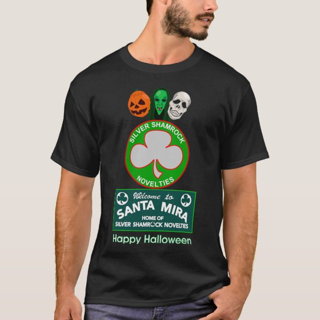 Halloween III - Silver Shamrock och Santa Mira T Shirt (Framsida)