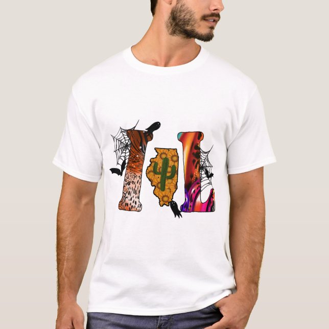 Halloween Illinois T Shirt (Framsida)