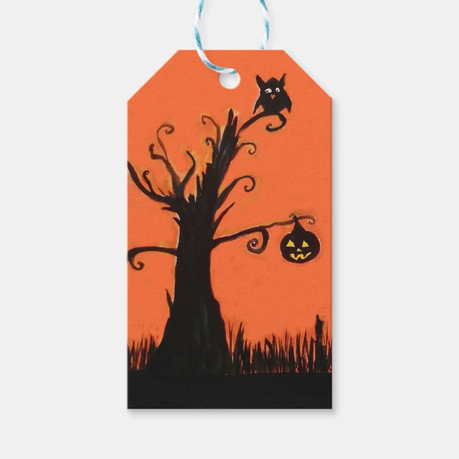 Halloween Illustration Anpassningsbar Gift-Märkre Presentetikett (Framsidan)