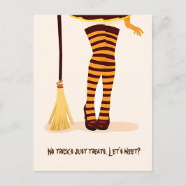 Halloween Illustration "Lets Meet" Inbjudan vykort