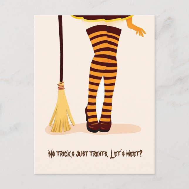 Halloween Illustration "Lets Meet" Inbjudan vykort (Framsida)