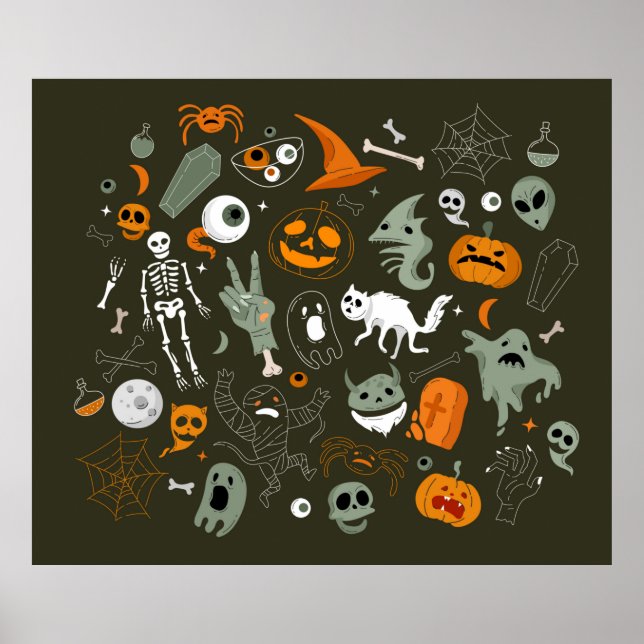 Halloween-illustration med Sign och Sybo Poster (Framsidan)