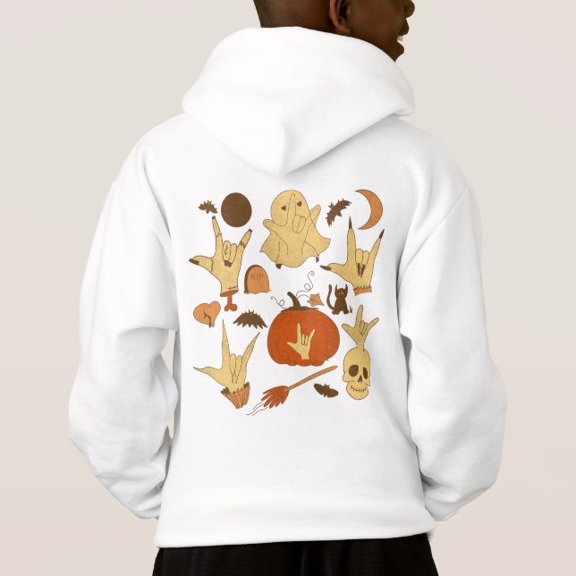 Halloween ILY - ASL-design T Shirt (Baksida)