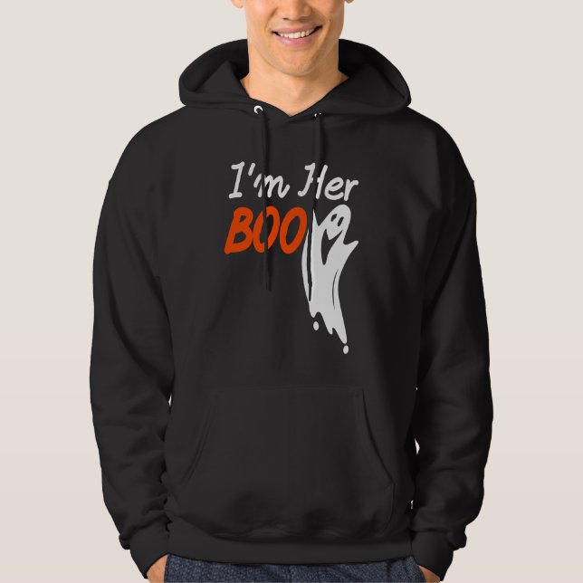 Halloween I'm Her Boo I'm His Witch Matching Coupl Hoodie (Framsida)
