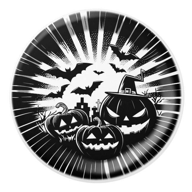 Halloween in black and white knopp (Framsidan)
