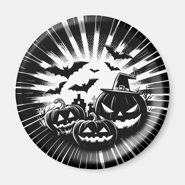 Halloween in black and white magnet (Framsidan)