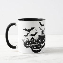 Halloween in black and white mugg