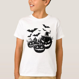 Halloween in black and white t shirt