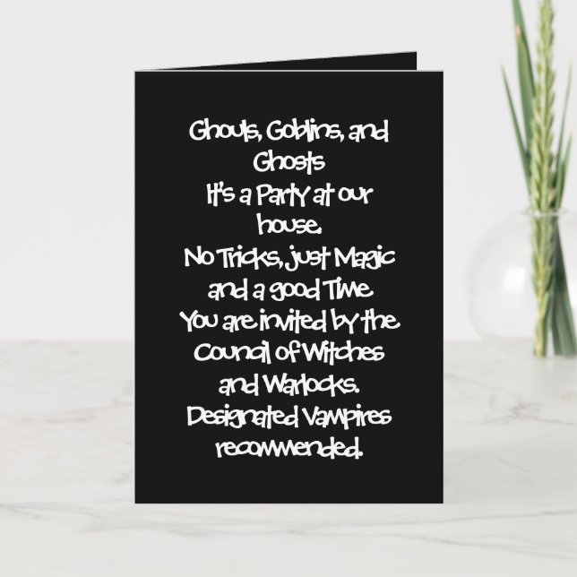 Halloween-inbjudan, 5" x 7" vikt gratulationskort kort (Framsida)