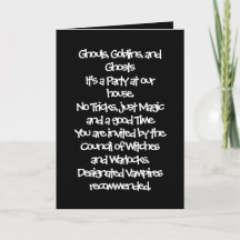 Halloween-inbjudan, 5" x 7" vikt gratulationskort