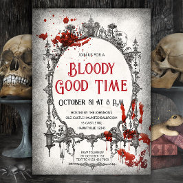Halloween-inbjudan Bloody Bra Time Inbjudningar