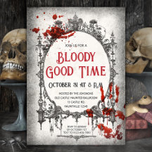 Halloween-inbjudan Bloody Bra Time