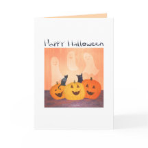 Halloween-inbjudan eller katter/spöken hälsning