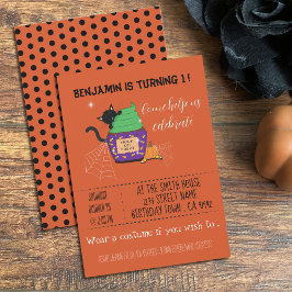 Halloween-inbjudan för barnkalas i orange inbjudningar