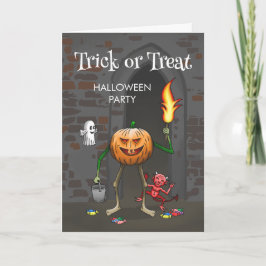 Halloween-inbjudan för bus eller godis inbjudan