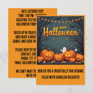 Halloween-inbjudan - Gå med oss för en natt! Tilläggskort