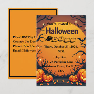 Halloween-inbjudan - Gå med oss för ett Firande! OSA Kort