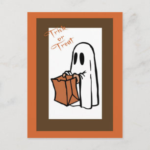 Halloween-inbjudan Ghost1-vykort Inbjudan Vykort