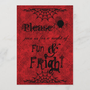 Halloween inbjudan i Crimson