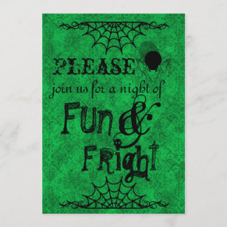 Halloween inbjudan i ljust - grönt