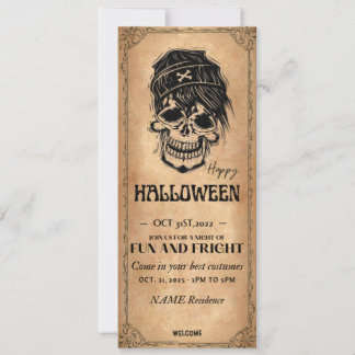 Halloween-inbjudan i vintage-stil - Kostymfest Inbjudningar