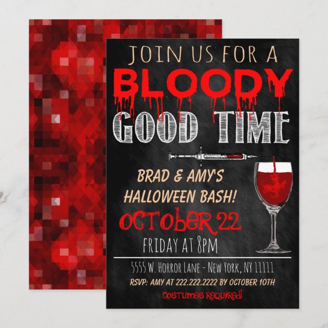 Halloween-inbjudan Inbjudningar (Fram/baksida)