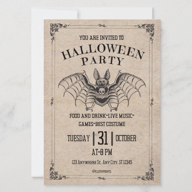 Halloween-inbjudan Inbjudningar (Framsida)
