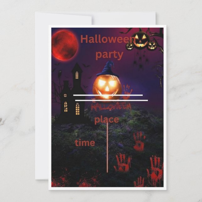 Halloween-inbjudan Inbjudningar (Framsida)