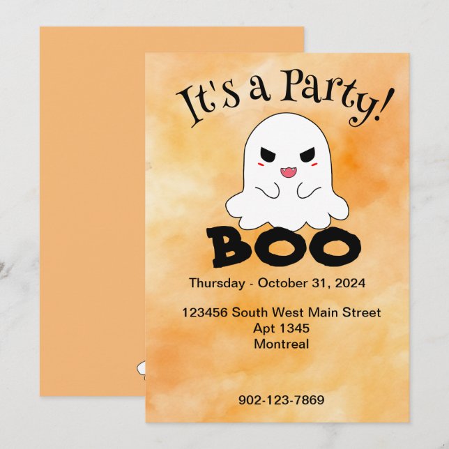 Halloween-inbjudan Inbjudningar (Fram/baksida)