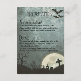 Halloween-inbjudan, Informationskort för bröllop Tilläggskort