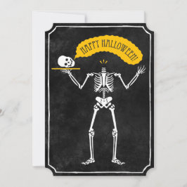 Halloween-inbjudan: Lycklig Skeleton Inbjudningar