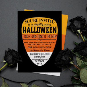 Halloween-inbjudan med Candy Corn Inbjudningar
