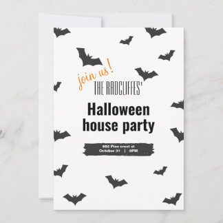 Halloween-inbjudan med fladdermöss inbjudningar