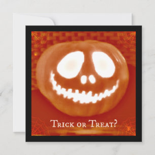 Halloween-inbjudan med Jack-O'-Lantern 'Trick or T Inbjudningar