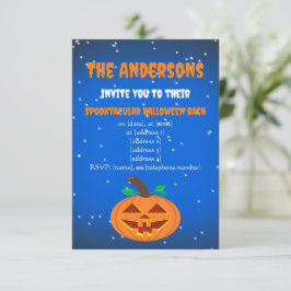 Halloween-inbjudan med rödögd pumpa inbjudningar